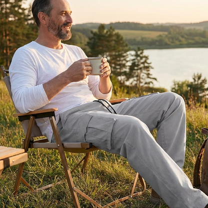 👖 Men's Casual Cargo Pants – Multi-Pocket, Adjustable Waist & Durable Straight-Leg Fit for Everyday Wear