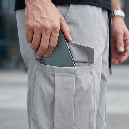 👖 Men's Casual Cargo Pants – Multi-Pocket, Adjustable Waist & Durable Straight-Leg Fit for Everyday Wear