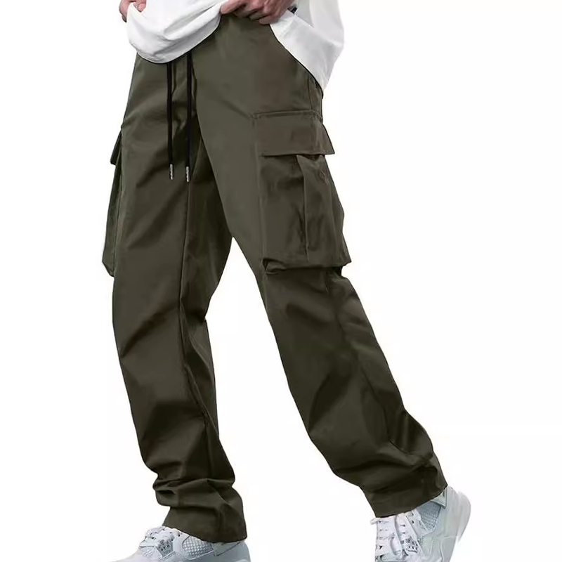 👖 Men's Casual Cargo Pants – Multi-Pocket, Adjustable Waist & Durable Straight-Leg Fit for Everyday Wear