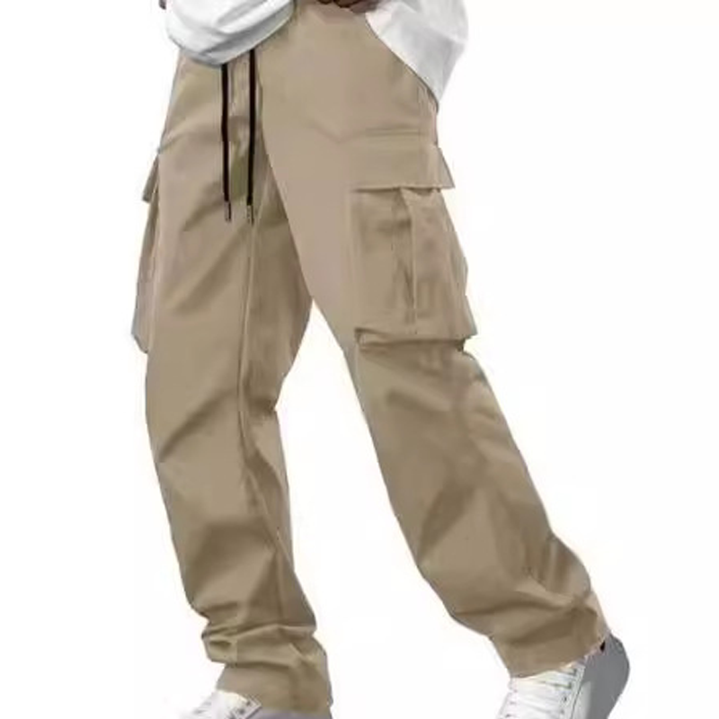 👖 Men's Casual Cargo Pants – Multi-Pocket, Adjustable Waist & Durable Straight-Leg Fit for Everyday Wear