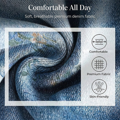 💐50% OFF ! Women‘s Floral Print Straight-Leg Jeans – Buy 2 Get Free Shipping 📦💖【Limited Offer】