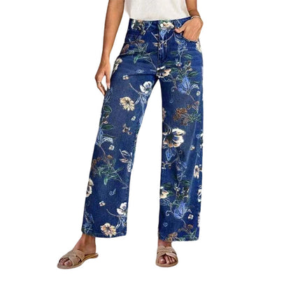 💐50% OFF ! Women‘s Floral Print Straight-Leg Jeans – Buy 2 Get Free Shipping 📦💖【Limited Offer】