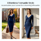 Women's Causal V-Neck Spliced Long Sleeve Dress