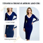 Women's Causal V-Neck Spliced Long Sleeve Dress