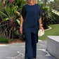 🌸48% OFF New🌸 Irregular Design Two-Piece Set 🎁High-Waist Wide-Leg Pants Outfit