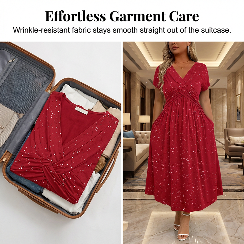 💗Women's Elegant V-Neck Twist Front Dress💗✨Let Your Charm Shine Bright