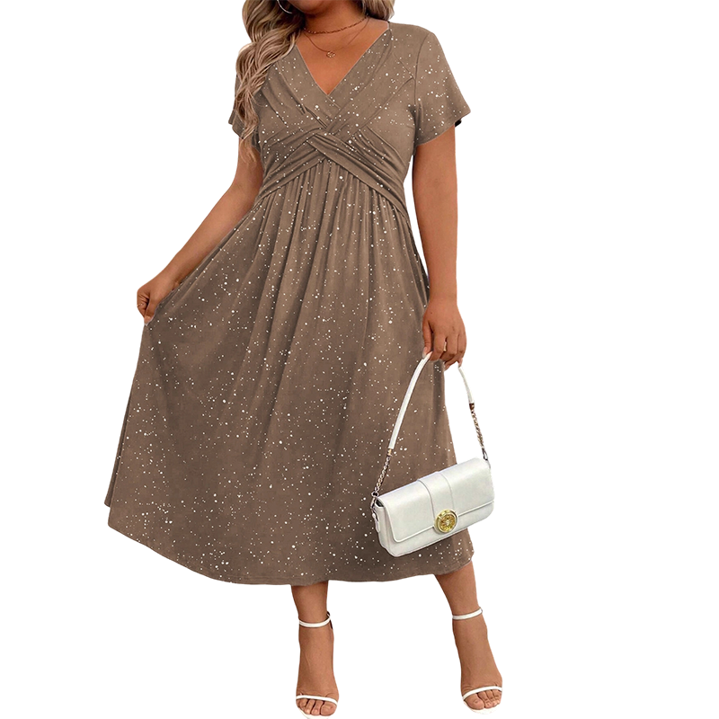 💗Women's Elegant V-Neck Twist Front Dress💗✨Let Your Charm Shine Bright
