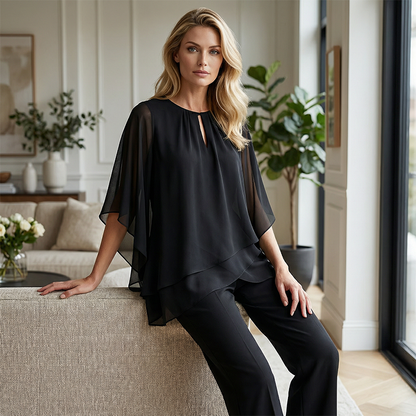 🎁New arrival 50% OFF💥 Elegant Asymmetrical Two-Piece Pant Set