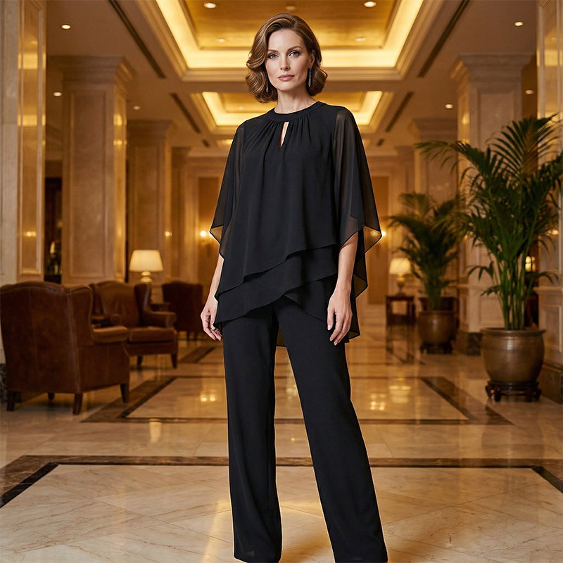 🎁New arrival 50% OFF💥 Elegant Asymmetrical Two-Piece Pant Set