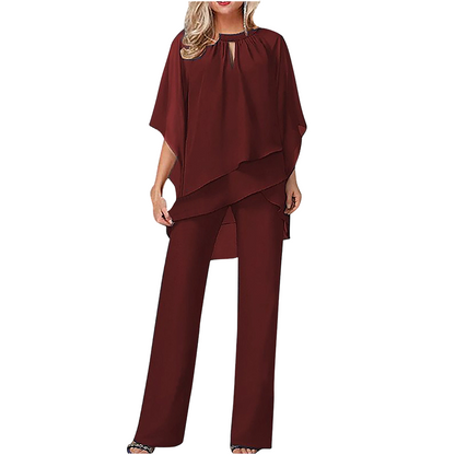 🎁New arrival 50% OFF💥 Elegant Asymmetrical Two-Piece Pant Set