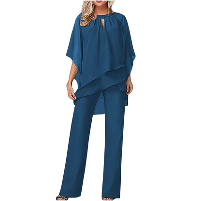 🎁New arrival 50% OFF💥 Elegant Asymmetrical Two-Piece Pant Set
