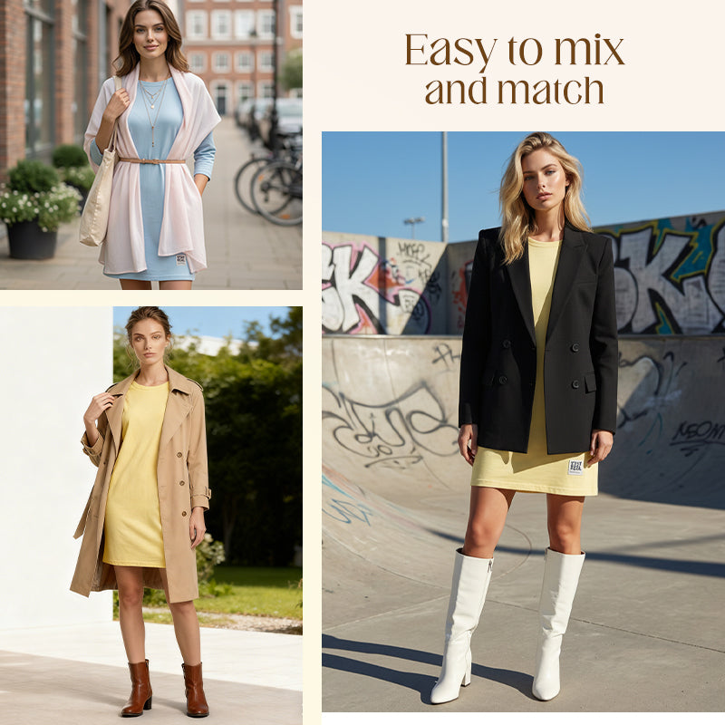 🌺 Hot Sale 49% OFF🌺Women's Crew Neck Casual Loose T-Shirt Dress