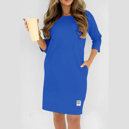🌺 Hot Sale 49% OFF🌺Women's Crew Neck Casual Loose T-Shirt Dress