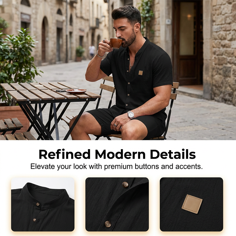 👔 FLASH SALE: 49% OFF! ☀️ Men's Summer Casual Button-Up Shirt – Stand Collar, Breathable & Relaxed Fit ✨Delivered within 5 working days!