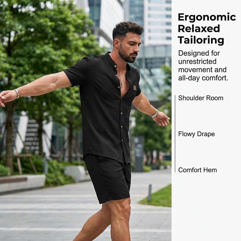 👔 FLASH SALE: 49% OFF! ☀️ Men's Summer Casual Button-Up Shirt – Stand Collar, Breathable & Relaxed Fit ✨Delivered within 5 working days!