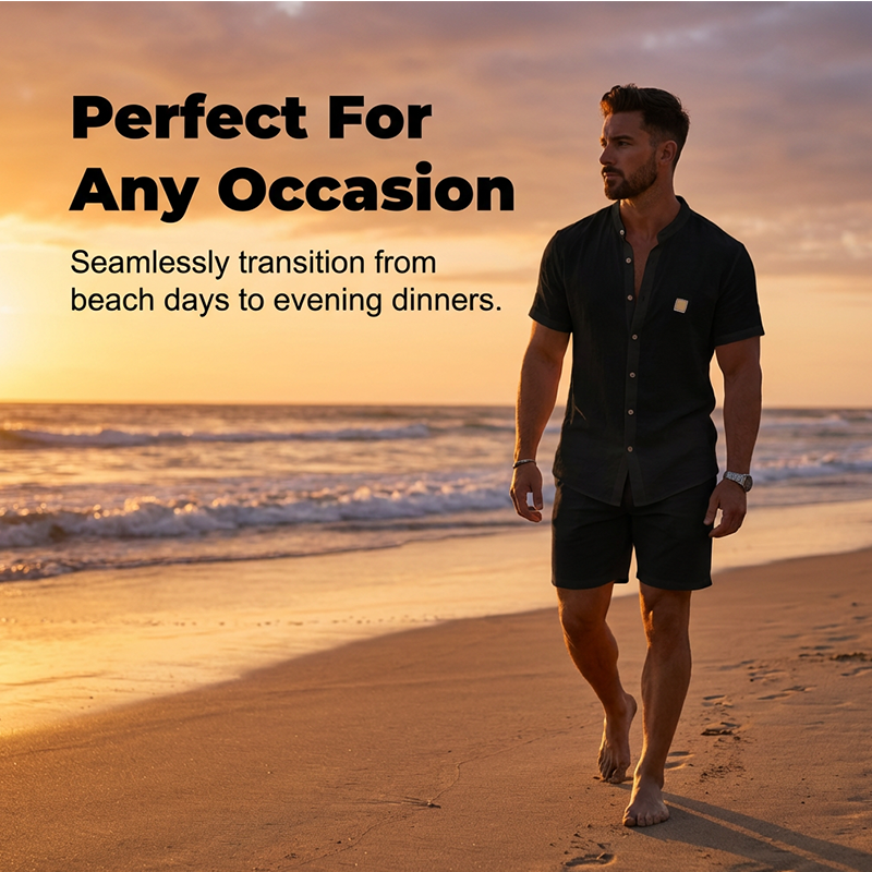 👔 FLASH SALE: 49% OFF! ☀️ Men's Summer Casual Button-Up Shirt – Stand Collar, Breathable & Relaxed Fit ✨Delivered within 5 working days!