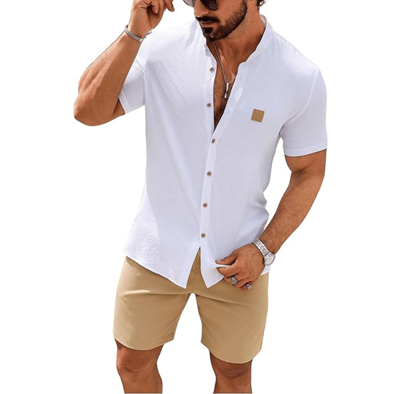 👔 FLASH SALE: 49% OFF! ☀️ Men's Summer Casual Button-Up Shirt – Stand Collar, Breathable & Relaxed Fit ✨Delivered within 5 working days!