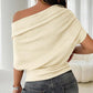 👚 Women's Asymmetrical Off-Shoulder Batwing Top – Chic Drama & Soft Comfort 🦇✨