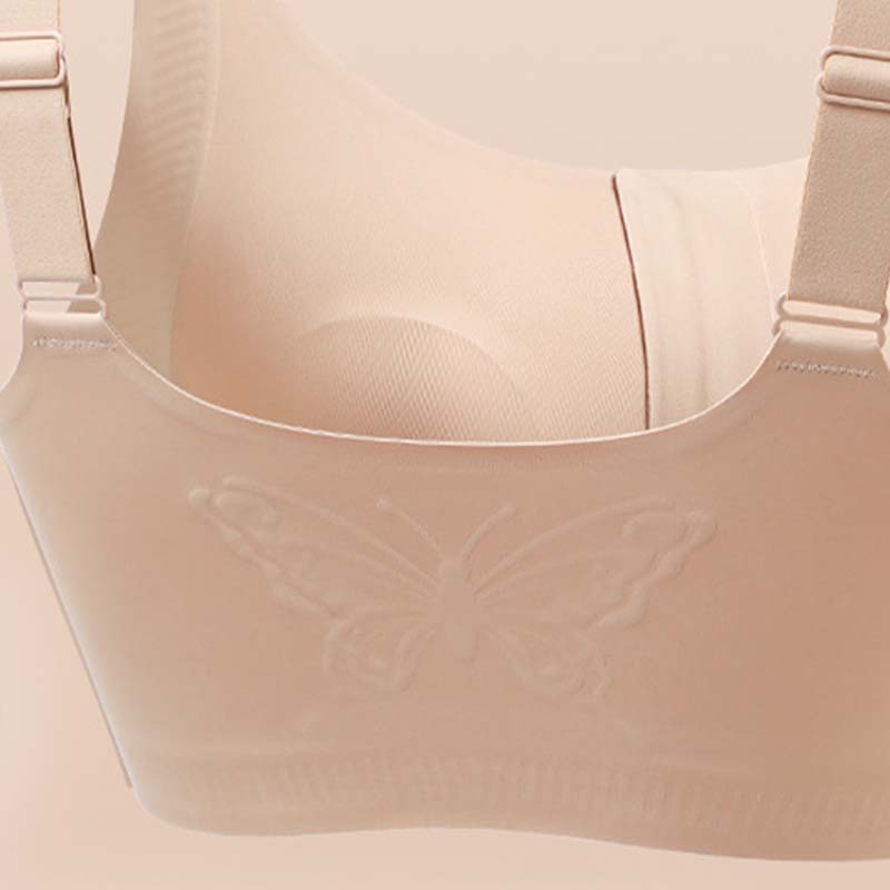 Women's Comfortable Wireless Seamless Zip Front Closure Bra