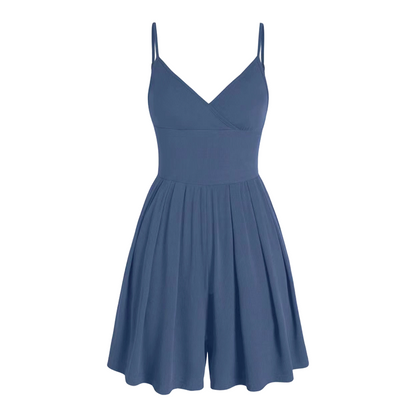 🥳Last Day Special Price ￡16.99!!🌿 49% OFF! Women‘s Ribbed Knit Romper – Breathable & skin-friendly, keeps shape. Flared skirt with hidden shorts, no riding up. 6 colors. Effortless everyday elegance. 👙✅