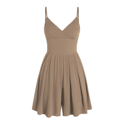 🥳Last Day Special Price ￡16.99!!🌿 49% OFF! Women‘s Ribbed Knit Romper – Breathable & skin-friendly, keeps shape. Flared skirt with hidden shorts, no riding up. 6 colors. Effortless everyday elegance. 👙✅