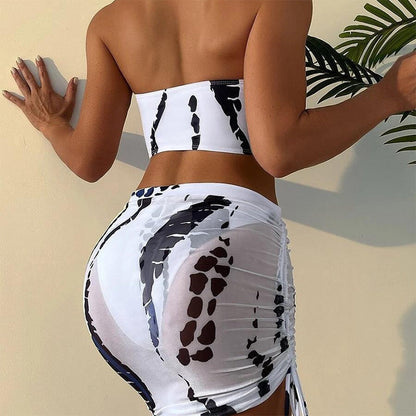 🌊60% OFF! Women's Ruched 3-Piece Bikini Set – Elegant, Charming 🏝️👗【Limited Offer】