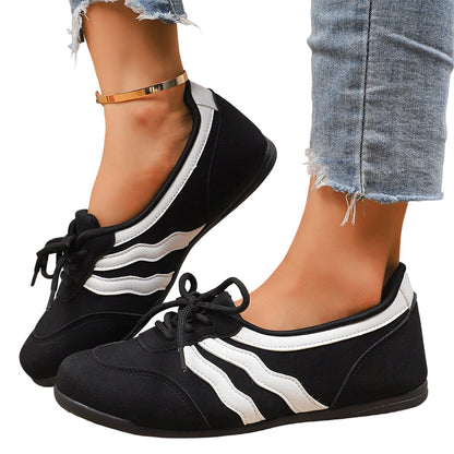 ⏳Time-Limited Special⏰Women's Retro Wave Stripe Lace-Up Sneakers