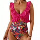 🔥35% OFF for a limited time🔥Women's Ruffle V-Neck One-Piece Swimsuit
