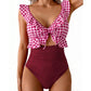 🔥35% OFF for a limited time🔥Women's Ruffle V-Neck One-Piece Swimsuit