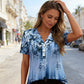 🥳SUMMER SALE🥳👗50% OFF! 🔥Women's Elegant Floral Print Short Sleeve Top