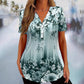 🥳SUMMER SALE🥳👗50% OFF! 🔥Women's Elegant Floral Print Short Sleeve Top