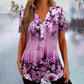 🥳SUMMER SALE🥳👗50% OFF! 🔥Women's Elegant Floral Print Short Sleeve Top