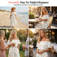 👗 60% OFF NOW! 🌸 Printed Off-Shoulder Short Sleeve Maxi Dress – Floral Print, Ruffled Bodice & Hidden Pockets ✨🎁（Random Gift)