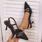 🔥2026 Hot sale 40% OFF🔥Women's Pointed-Toe Slingback Heels with Metal Chain