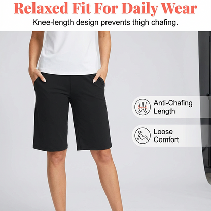 Women's High-Waist Shorts with Pockets