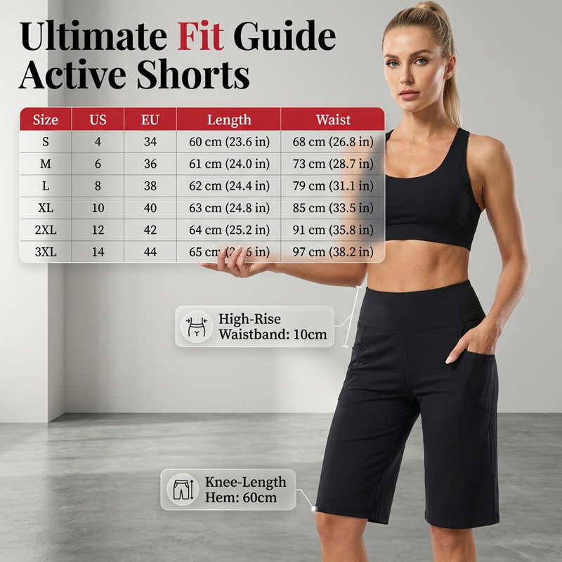 Women's High-Waist Shorts with Pockets