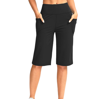 Women's High-Waist Shorts with Pockets