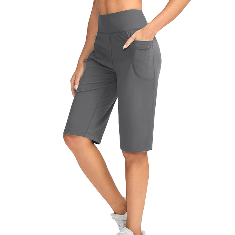 Women's High-Waist Shorts with Pockets