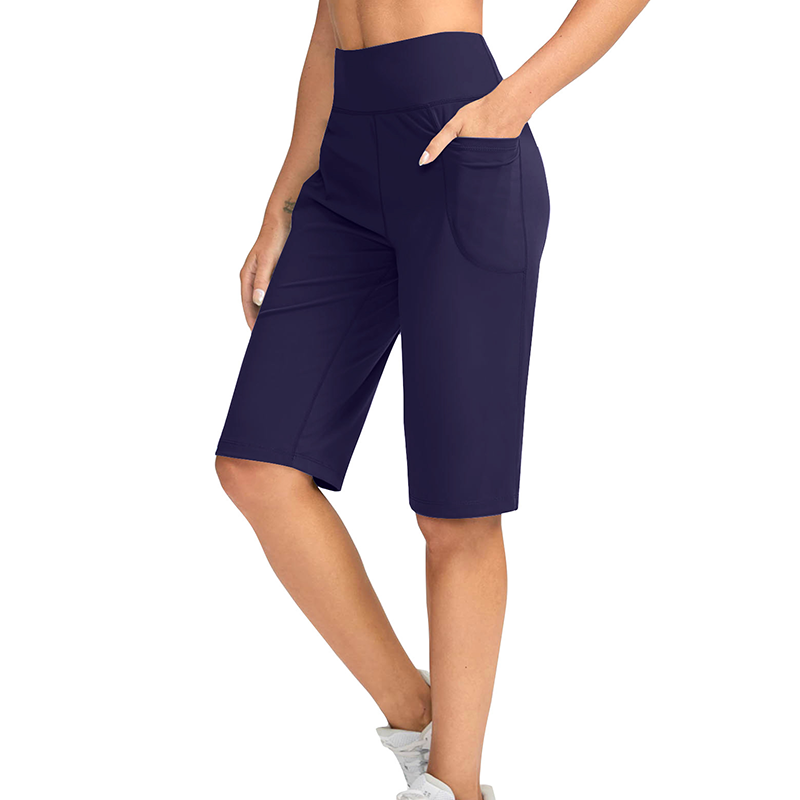 Women's High-Waist Shorts with Pockets