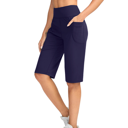 Women's High-Waist Shorts with Pockets