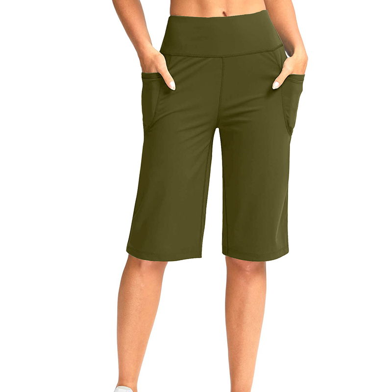 Women's High-Waist Shorts with Pockets