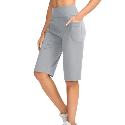 Women's High-Waist Shorts with Pockets