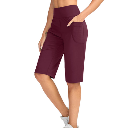 Women's High-Waist Shorts with Pockets