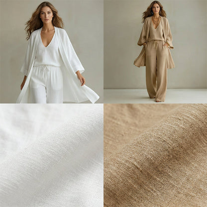 Elegant Wide-Leg Pants & Cardigan Set