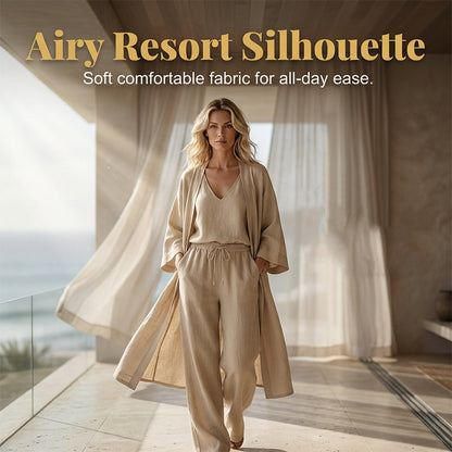 Elegant Wide-Leg Pants & Cardigan Set