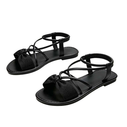 🏖️Limited time Special Price:£ 12.99!!!⏳👙Women's Criss-Cross Strap Flat Sandals