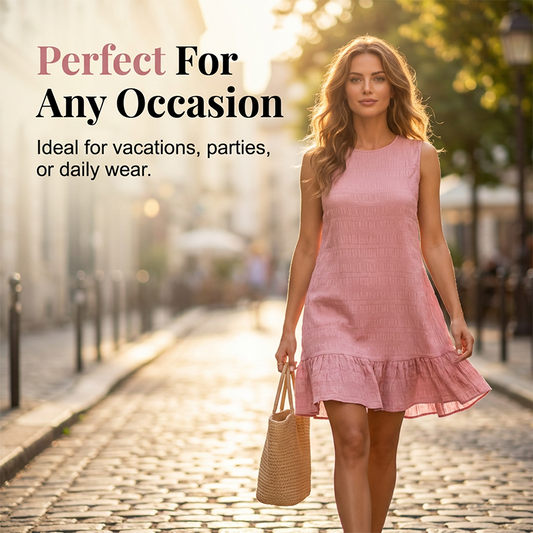 Versatile Sleeveless Summer Ruffle Dress