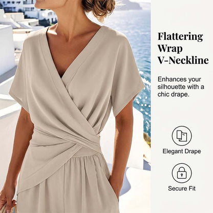 ⏰🔥LIMITED TIME 50% OFF! 💃 Elegant V-Neck Waist-Accent Dress – Instantly Create a Feminine, Flattering Look ✨👗