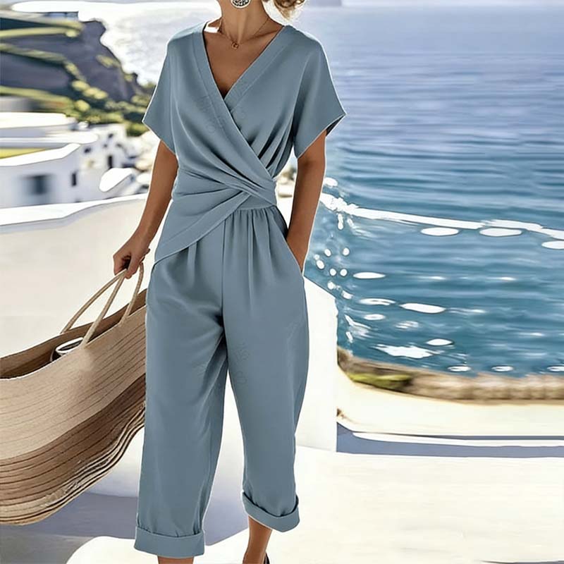 ⏰🔥LIMITED TIME 50% OFF! 💃 Elegant V-Neck Waist-Accent Dress – Instantly Create a Feminine, Flattering Look ✨👗