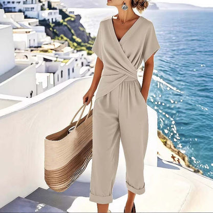 ⏰🔥LIMITED TIME 50% OFF! 💃 Elegant V-Neck Waist-Accent Dress – Instantly Create a Feminine, Flattering Look ✨👗